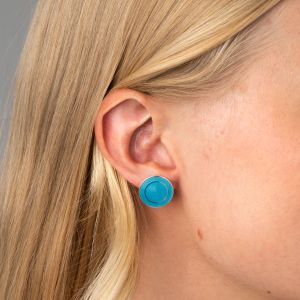 Earrings. Nora Gulbrandsen, "Model 1865". Turquoise enamel and silver