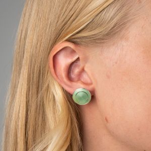 Øredobber. Nora Gulbrandsen, «Modell 1865». Grønn emalje og sølv